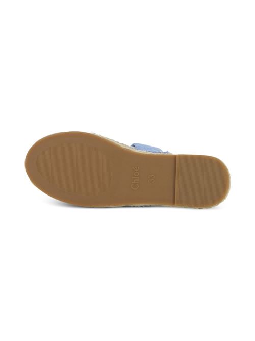 Ciabatte bambina Chloé in denim con fasce incrociate Chloe' Kids | C20885Z10